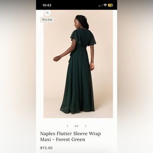 Flutter sleeve Wrap Maxi- Forrest Green